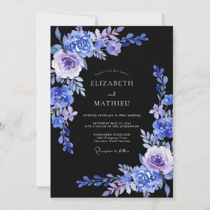 Plum Periwinkle Petal Wedding Invitation