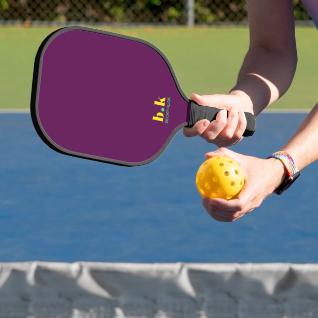 Plum Pickleball Paddle With Initials (Insitu)