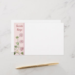 Plum Pink Artsy Floral Accented Stationery