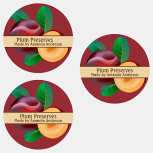 Plum Preserves Modern Circle Food Label