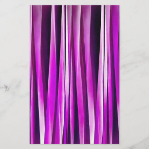Plum Purple and and Burgundy Stripy Lines Pattern Stationery