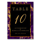 Plum Purple and Gold Marble - Table Number