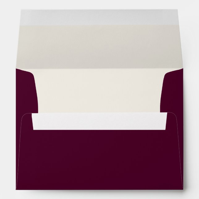 Plum Purple and Ivory Cream Wedding Envelope (Back (Bottom))