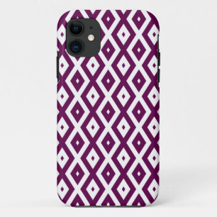 Plum purple and white diamond pattern Case-Mate iPhone case