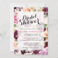 Plum Purple Blush Pink Botanical Bridal Shower