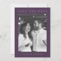 Plum Purple Boho Photo Save the Date I