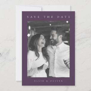 Plum Purple Boho Photo Save the Date I Invitation