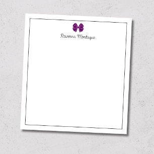 Plum Purple Bow Border Script Custom Name Script Notepad