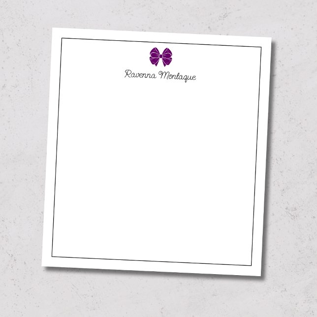 Plum Purple Bow Border Script Custom Name Script Notepad (Creator Uploaded)