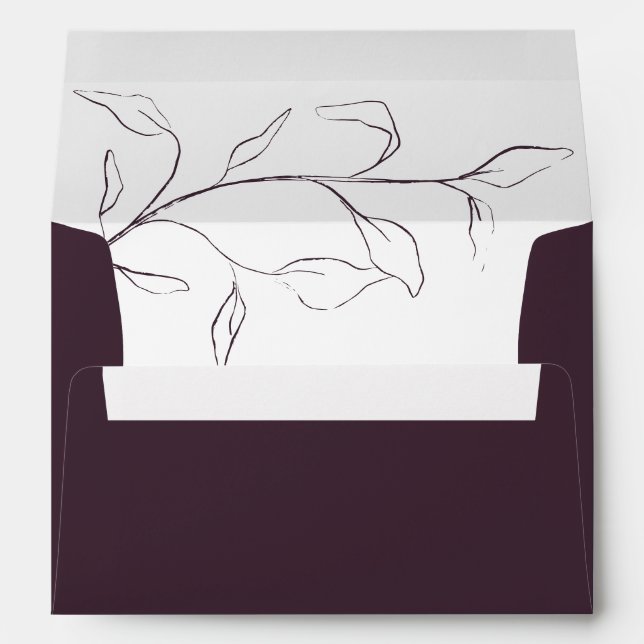 Plum Purple Bridal Shower or Wedding Invitation Envelope (Back (Bottom))