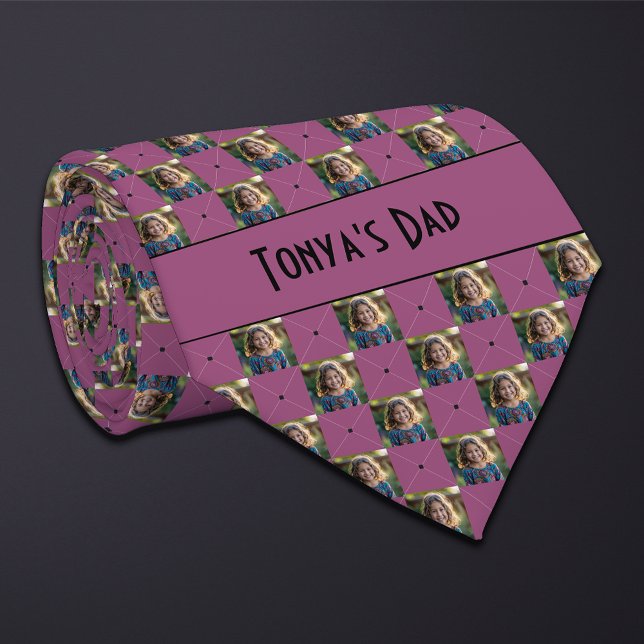 Plum Purple Chequered Photo Tie (Creator Uploaded)