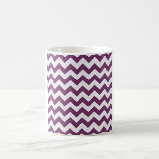 Plum Purple Chevron – Textured White Zigzag Coffee Mug