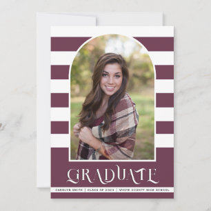 Plum purple Class of 2023 arch photo graduation Announcement
