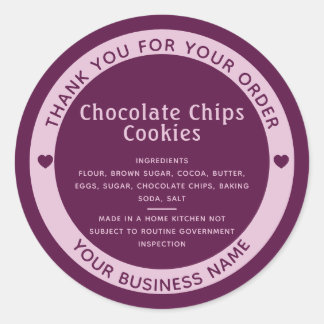 Plum Purple Cottage Law Ingredient Cookie Sticker