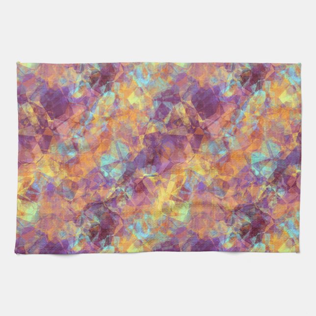 Plum Purple Crumpled Texture Tea Towel (Horizontal)