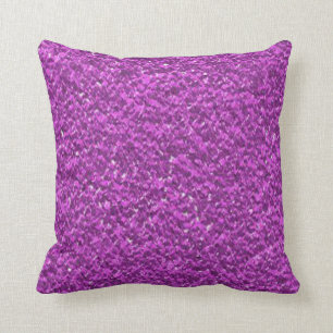 Plum Purple Faux Glitter Texture Cushion