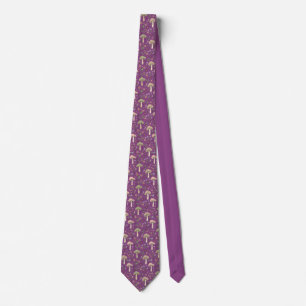Plum Purple Fungi Botanical  Burgundy Wedding Gift Tie