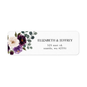 Plum Purple Ivory Eggplant Floral Wedding
