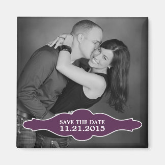 Plum Purple La Bon Vie Photo Save the Date Magnet
