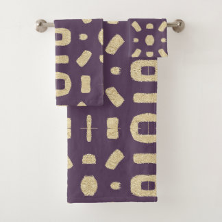 Plum Purple Like African Kuba Kente Mud Cloth
