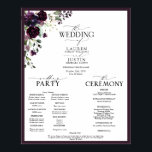 Plum Purple Mauve Floral Watercolor Program Poster<br><div class="desc">Designed to coordinate with our Plum Purple Floral Watercolor Calligraphy Suite, this elegant, formal wedding program features all the details normally included in a brochure style program, but in a larger, poster size to display at the entrance of the wedding ceremony. DESIGNER'S NOTE: This is a tricky design to personalise....</div>