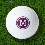 Plum Purple Monogram Personalised Golf Balls<br><div class="desc">Tee off in style with our custom golf balls, personalised with a bold minimalist monogram initial in a modern circle frame. Choose from a wide selection of colours to create a design that’s uniquely yours. Perfect for gifting, these golf balls make a thoughtful and practical present for Christmas, Father’s Day,...</div>