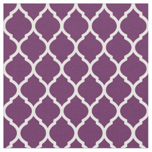 Plum Purple Moroccan Quatrefoil Fabric