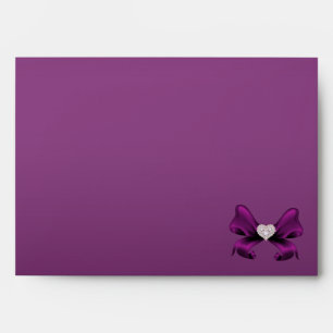 Plum Purple Peacock Wedding Envelope