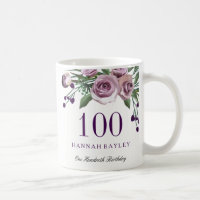 Plum Purple Rose 100th Birthday Gift