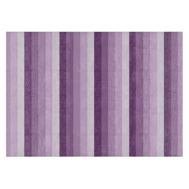 Plum purple shadow stripes cutting board (Front)