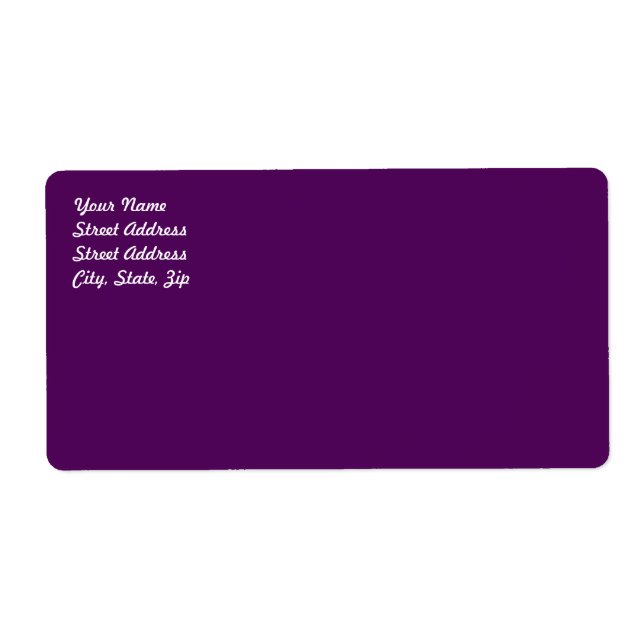 Plum Purple Shipping Label (Front)