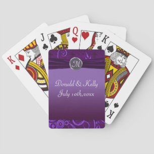 Plum & Purple Velvet Wedding Swirl Playing Cards