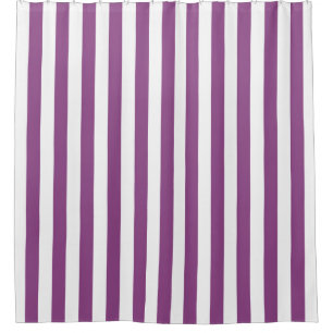 Plum Purple White Vertical Stripe NL #0 Shower Curtain