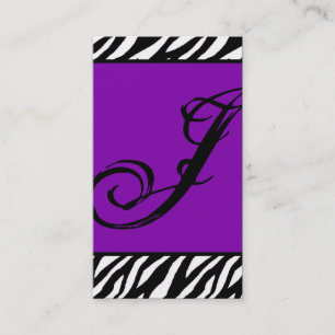 Plum Purple Zebra Print Pattern Business Card