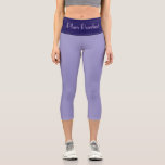 "PLUM PURRFRCT" Custom High-Waisted Capri Pants<br><div class="desc">Customizable Purple High-Waisted Capri Pants. Step into statement-making style with the "PLUM PURRFECT" High-Waisted Capri Pants from the WOMEN'S APPAREL COLLECTION—where confidence meets customization. Featuring a sleek, sculpting fit, these capris feature soft lavender leggings and a royal plum high-waistband, and cooling lavender text that’s uniquely yours (only text is customizable)....</div>