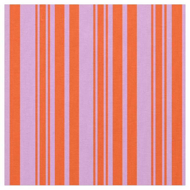 Plum & Red Coloured Lined Pattern Fabric (Close Up)