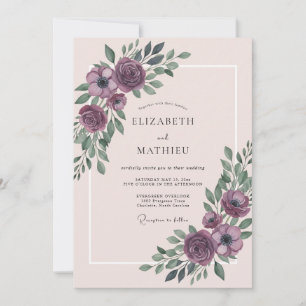 Plum Refined Spring Wedding Invitation