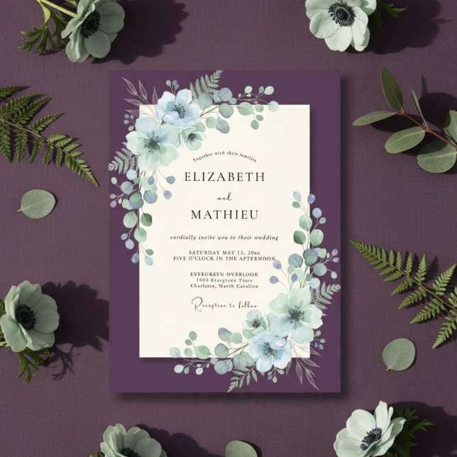 Plum Regal Winter Wedding Invitation (Creator Uploaded)