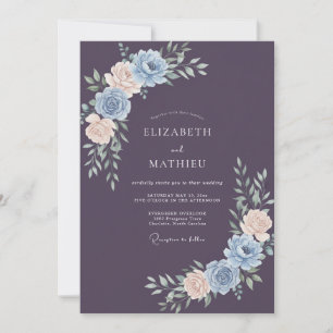 Plum Resplendent Spring Wedding Invitation