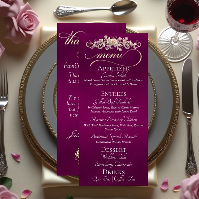 Plum - Roses, Heart & Thank You Menu (Creator Uploaded)
