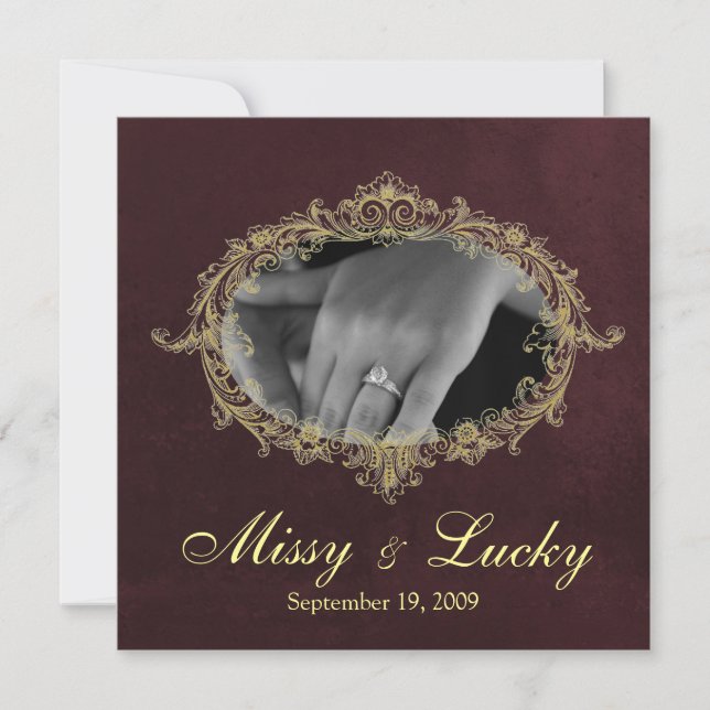 Plum Save the Date Announcement (Front)