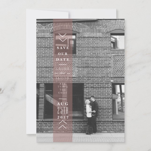 Plum Save The Date Banner | Overlay Photo (Front)