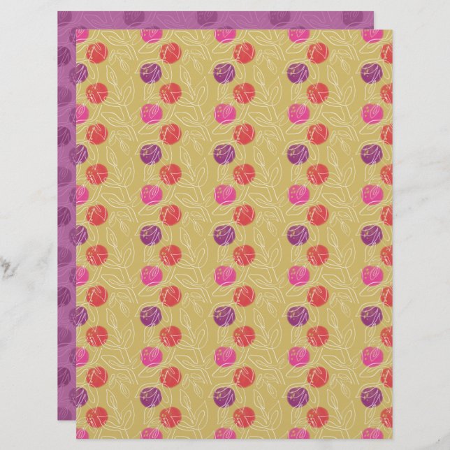 Plum Scrapbook Paper (Front/Back)