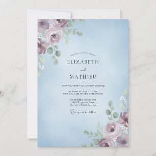 Plum Sky Painted Wedding Invitation