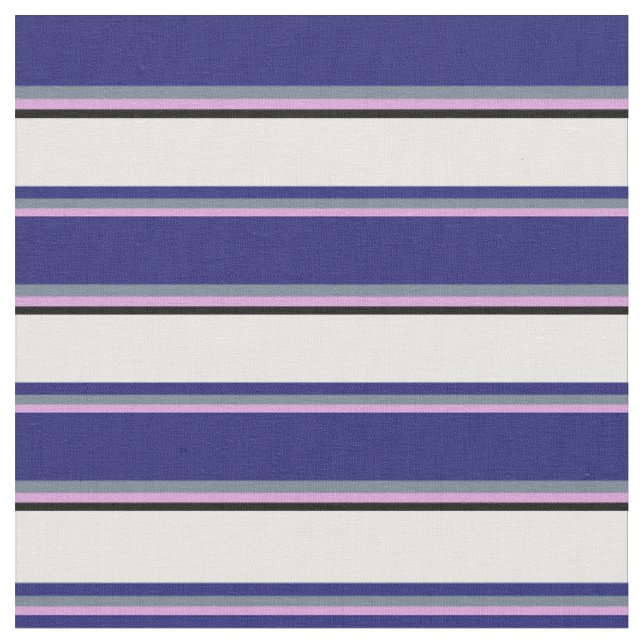 Plum, Slate Grey, Midnight Blue, White, and Black Fabric (Close Up)