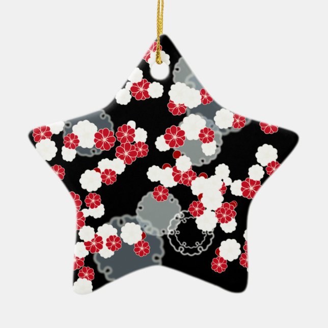 Plum Snow Ring New Year's Day Ceramic Tree Decoration (Front)