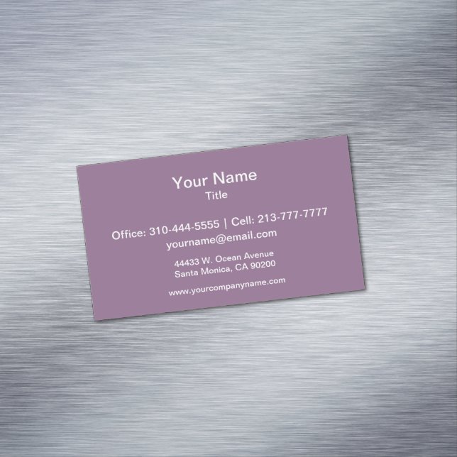 Plum Solid Colour Magnetic Business Card (In Situ)