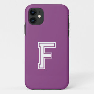 Plum Solid Colour   Minimalist Monogram Case-Mate iPhone Case
