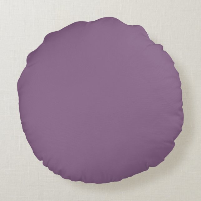 Plum Solid Colour Round Cushion (Back)