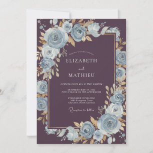 Plum Sophisticated Winter Wedding Invitation